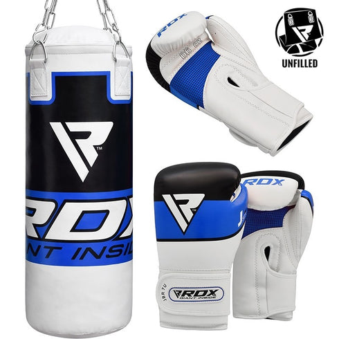 RDX P7 UNFILLED PUNCH BAG WITH BOXING GLOVES/Blu-1